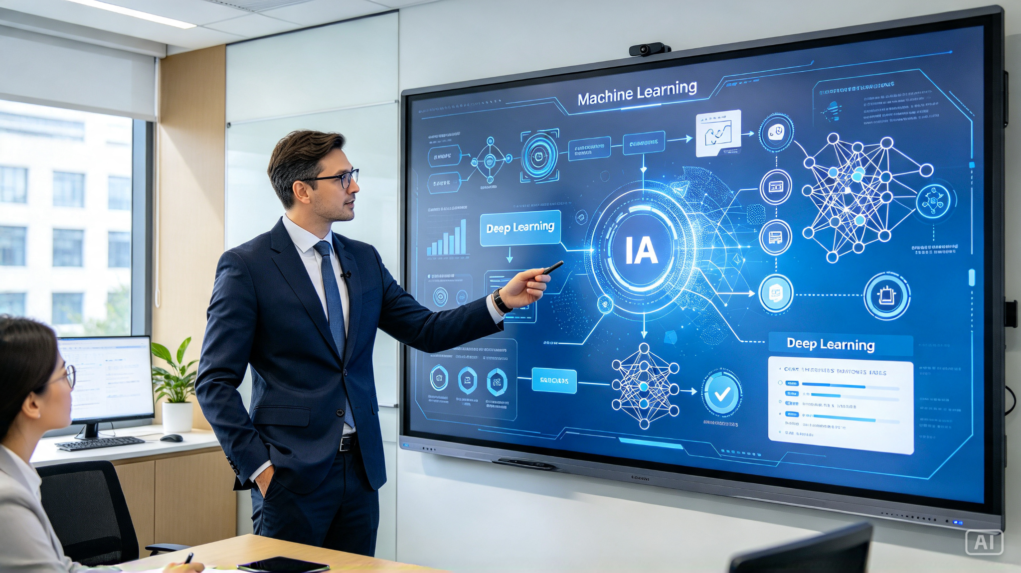 Formazione aziendale sull’intelligenza artificiale con lavagna digitale